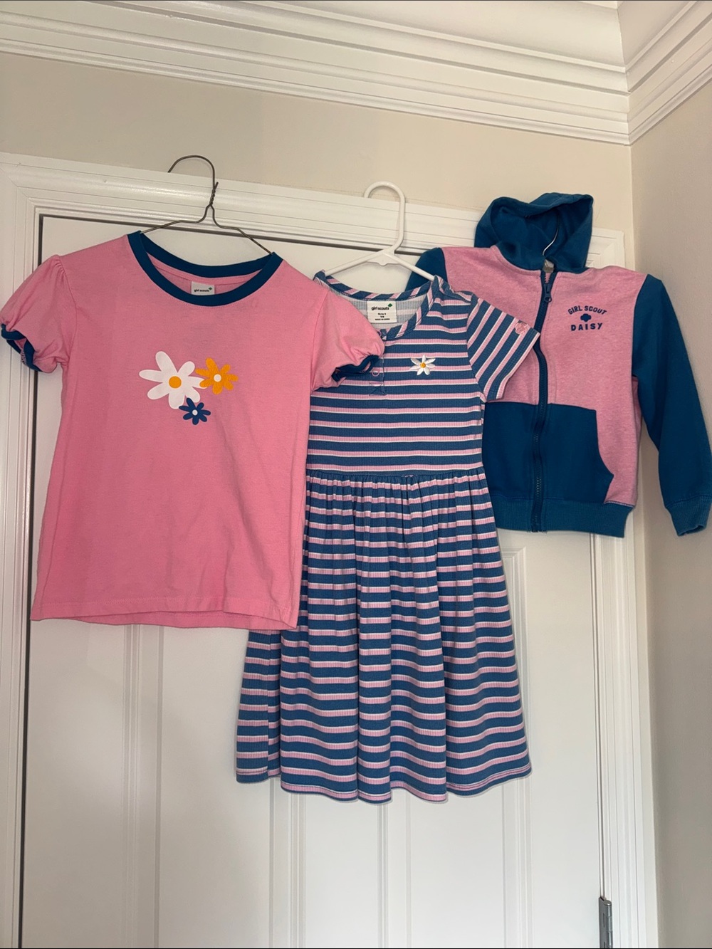 Girl Scouts Pink & Blue Daisy Matching Set - Tee, Dress & Hoodie
